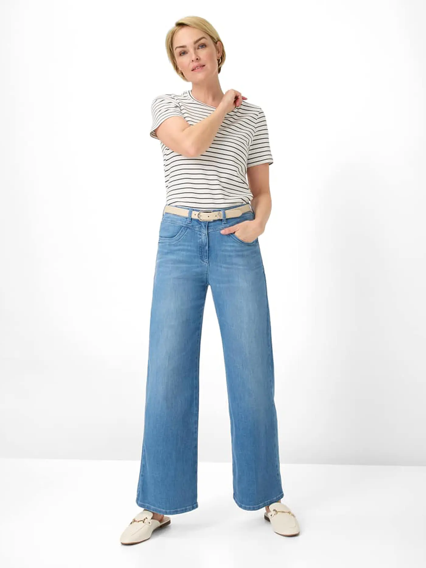 RAPHAELA BY BRAX | Jeans Wide Leg LAURA | hellblau